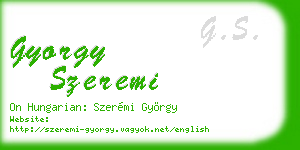 gyorgy szeremi business card